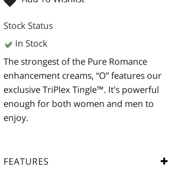 Pure Romance Intimates & Sleepwear O Vanilla Frosting Flavored Enhancement Cream Poshmark